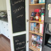 Chalkboard inside pantry door as a bonus!